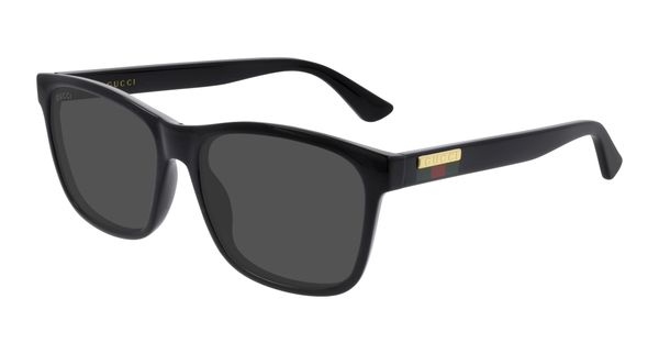Gucci Mężczyzna Gucci GG0746S 001 Okulary przeciwsłoneczne Wstrzyknięte Czarny Szary Kwadratowy Normalna