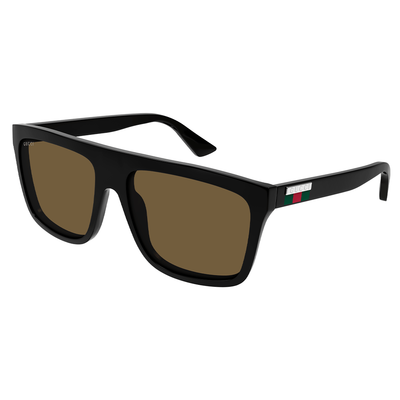 Gucci Mężczyzna Gucci GG0748S 002 Okulary przeciwsłoneczne Wstrzyknięte Czarny Brązowy Kwadratowy Normalna - Thumbnail 2