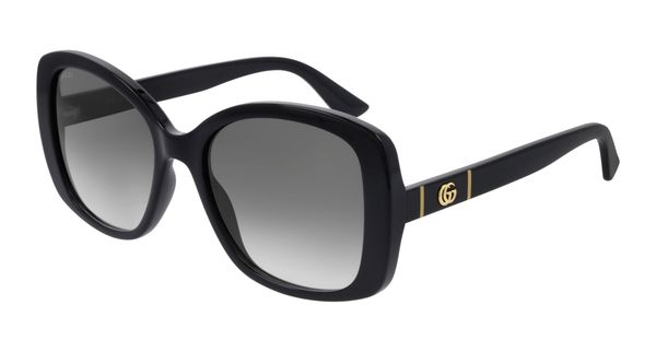 Gucci Kobieta Gucci GG0762S 001 Okulary przeciwsłoneczne Wstrzyknięte Czarny Szary Kwadratowy Normalna Zacieniony