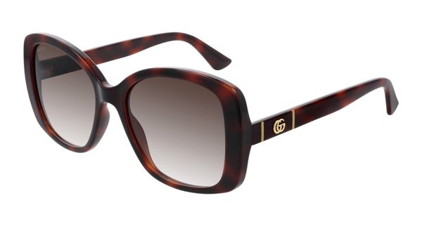 Gucci Kobieta Gucci GG0762S 002 Okulary przeciwsłoneczne Wstrzyknięte Hawana Brązowy Kwadratowy Normalna Zacieniony
