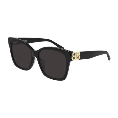 Balenciaga Kobieta Balenciaga BB0102SA 001 Okulary przeciwsłoneczne Acetat Czarny Szary Cat Eye Normalna - Thumbnail 2