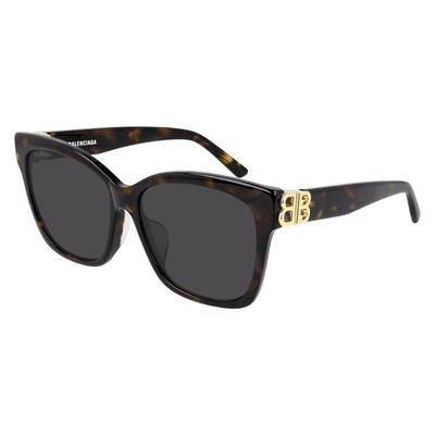 Balenciaga Kobieta Balenciaga BB0102SA 002 Okulary przeciwsłoneczne Acetat Hawana Zielony Cat Eye Normalna - Thumbnail 2