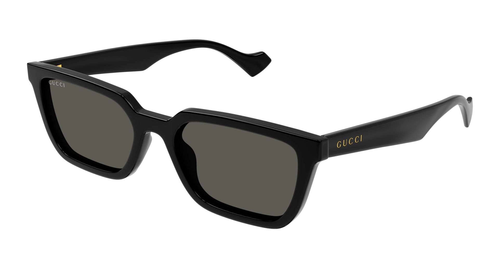 Gucci Mężczyzna Gucci GG1539S 001 Okulary przeciwsłoneczne Wstrzyknięte Czarny Szary Kwadratowy - Image 1