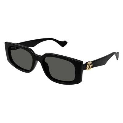 Gucci Kobieta Gucci GG1534S 001 Okulary przeciwsłoneczne Wstrzyknięty Czarny Szary Kwadratowy - Thumbnail 2