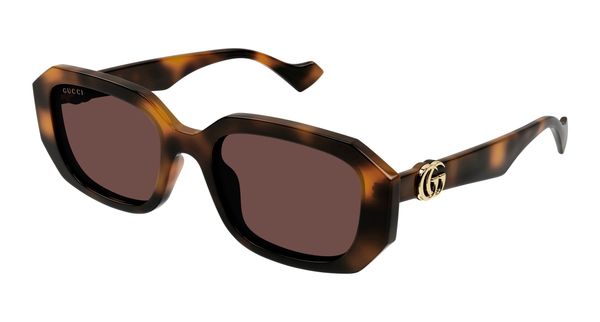 Gucci Kobieta Gucci GG1535S 002 Okulary przeciwsłoneczne Wstrzyknięty Hawana Brązowy Kwadratowy