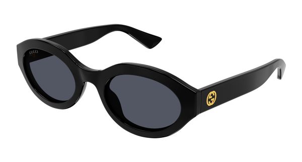 Gucci Kobieta Gucci GG1579S 001 Okulary przeciwsłoneczne Wstrzyknięte Czarny Szary Geometryczny