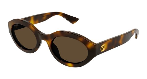 Gucci Kobieta Gucci GG1579S 002 Okulary przeciwsłoneczne Wstrzyknięte Hawana Brązowy Geometryczny
