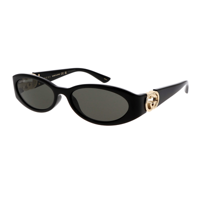 Gucci Kobieta Gucci GG1660S 001 Okulary przeciwsłoneczne Wstrzyknięte Czarny Szary Okrągły - Thumbnail 2