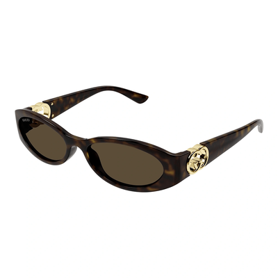 Gucci Kobieta Gucci GG1660S 002 Okulary przeciwsłoneczne Wstrzyknięte Hawana Brązowy Okrągły - Thumbnail 2