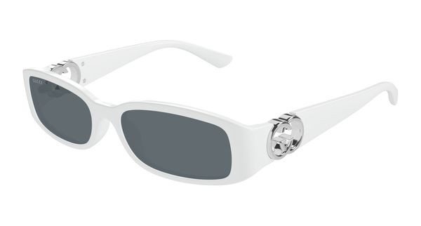 Gucci Kobieta Gucci GG1661S 003 Okulary przeciwsłoneczne Wstrzyknięte Biały Szary Kwadratowy