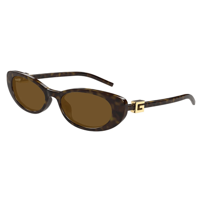 Gucci Kobieta Gucci GG1680S 004 Okulary przeciwsłoneczne Wstrzyknięte Hawana Brązowy Cat Eye - Thumbnail 2