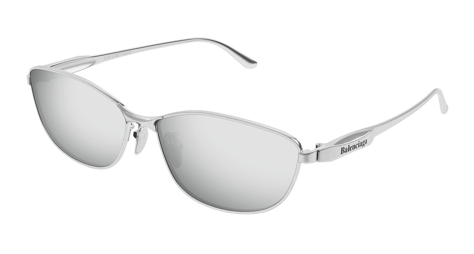Balenciaga Unisex Balenciaga BB0357SA 002 Okulary przeciwsłoneczne Metal Srebrny Srebrny Kwadratowy - Image 1