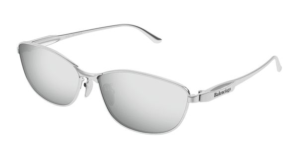 Balenciaga Unisex Balenciaga BB0357SA 002 Okulary przeciwsłoneczne Metal Srebrny Srebrny Kwadratowy