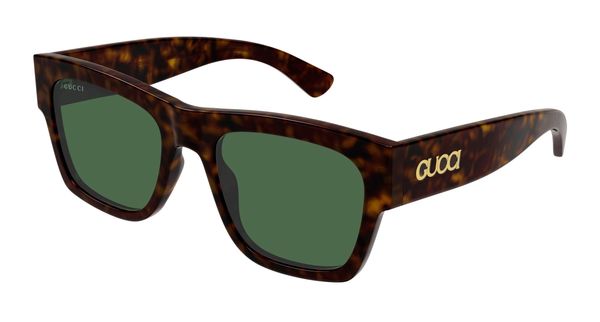 Gucci Mężczyzna Gucci GG1793S 002 Okulary przeciwsłoneczne Acetat Hawana Zielony Kwadratowy