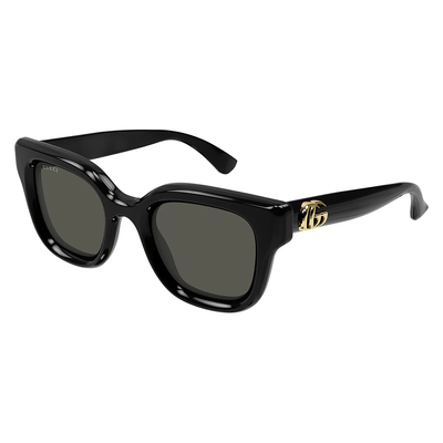 Gucci Kobieta Gucci GG1828S 001 Okulary przeciwsłoneczne Wstrzyknięte Czarny Szary Okrągły - Thumbnail 2
