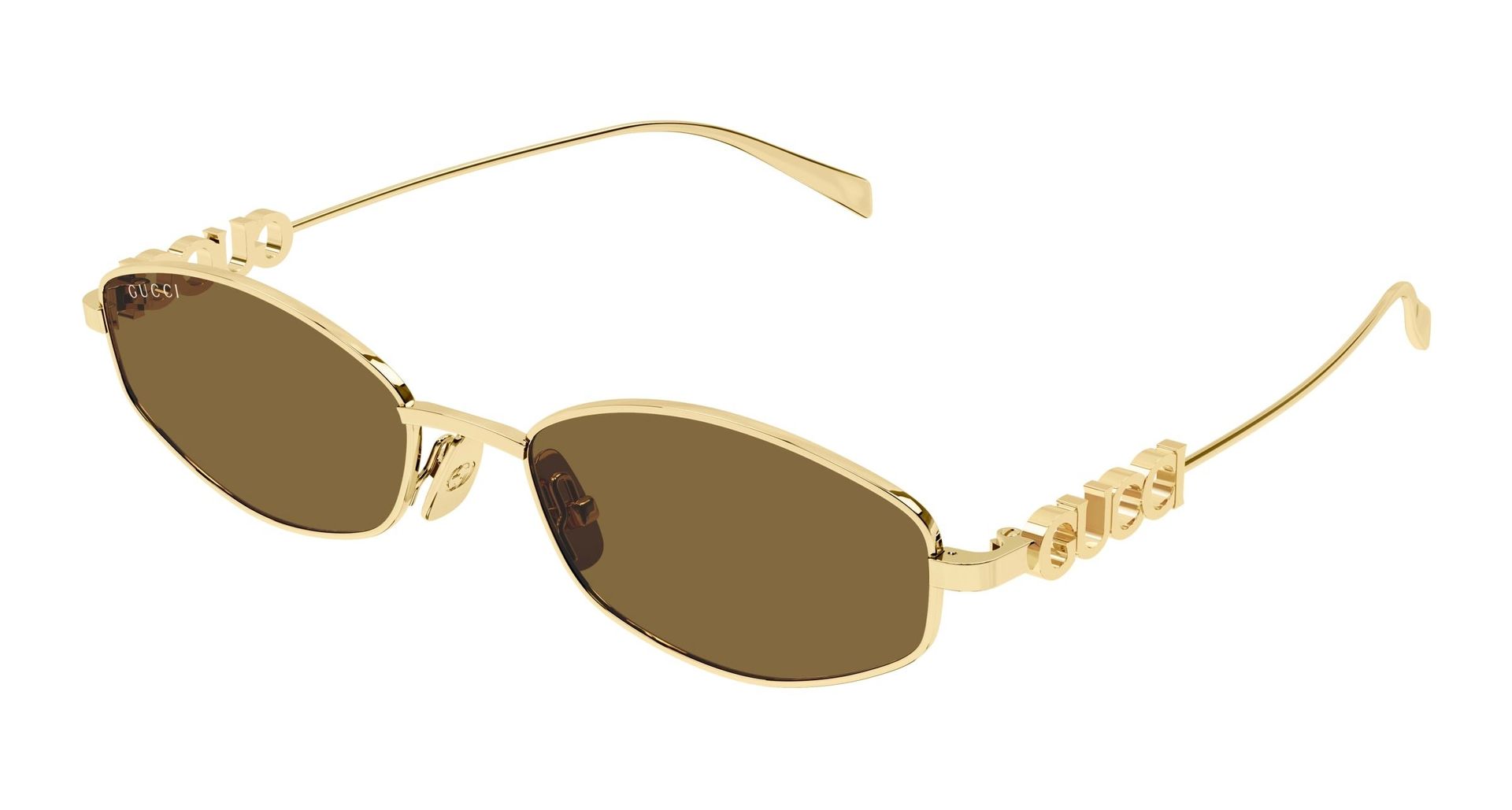 Gucci Kobieta Gucci GG1802S 005 Okulary przeciwsłoneczne Metal Złoty Brązowy Okrągły - Image 1
