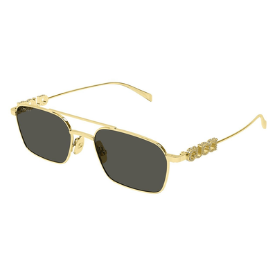 Gucci Kobieta Gucci GG1804S 001 Okulary przeciwsłoneczne Metal Złoty Szary Kwadratowy - Thumbnail 2