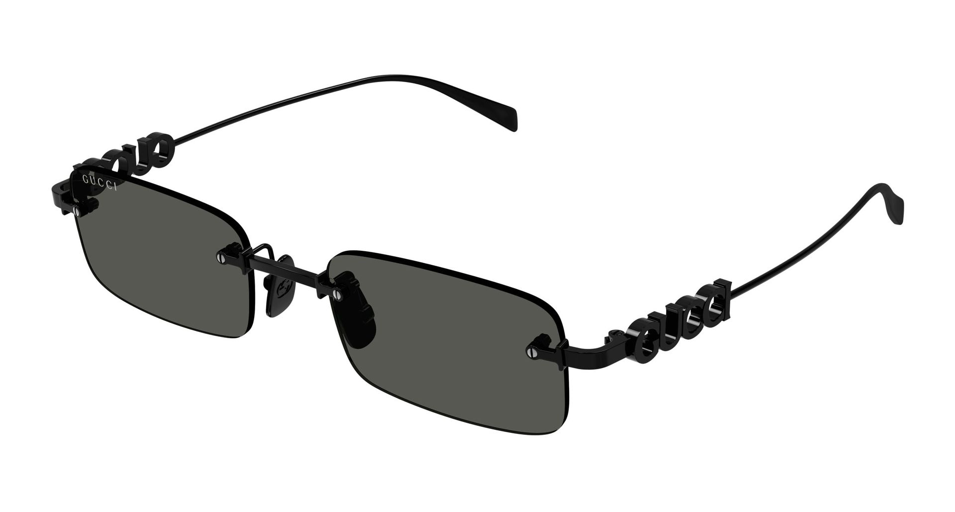 Gucci Mężczyzna Gucci GG1808S 001 Okulary przeciwsłoneczne Metal Czarny Szary Kwadratowy - Image 1