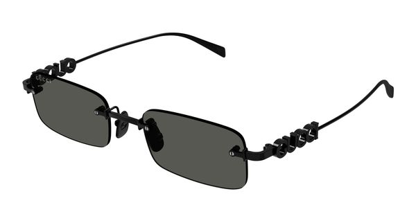 Gucci Mężczyzna Gucci GG1808S 001 Okulary przeciwsłoneczne Metal Czarny Szary Kwadratowy