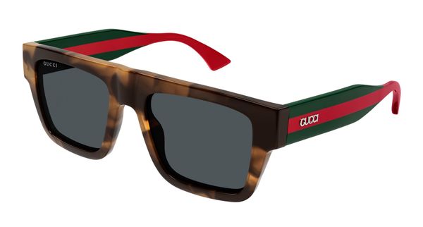 Gucci Mężczyzna Gucci GG1868S 003 Okulary przeciwsłoneczne Acetat Hawana Szary Kwadratowy