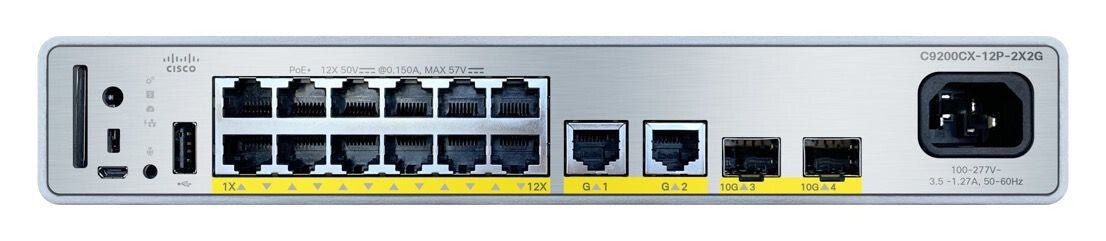 Cisco C9200CX-12P-2X2G-A network switch Managed Gigabit Ethernet (10/1 - Image 1