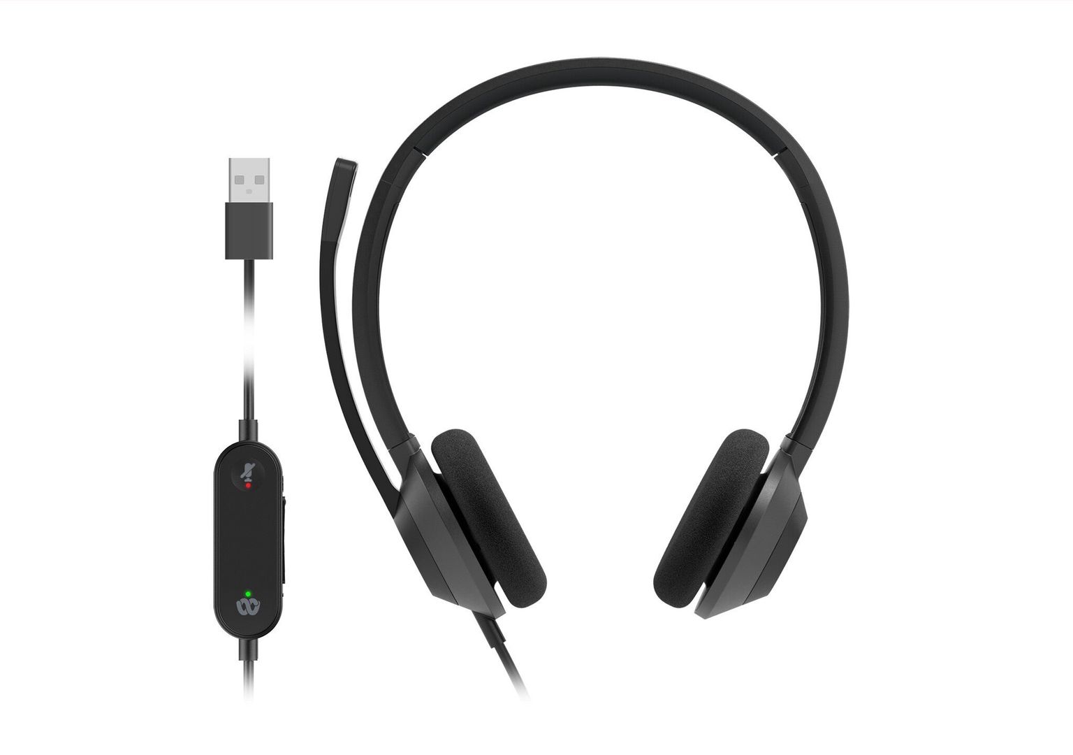 Cisco Headset 322Q USB, Wired Dual On-Ear Headphones, Microsoft Teams Controller with USB-A, Carbon Black, 2-Year Limited Liability Warranty (HS-W-322Q-C-USB) - Image 1