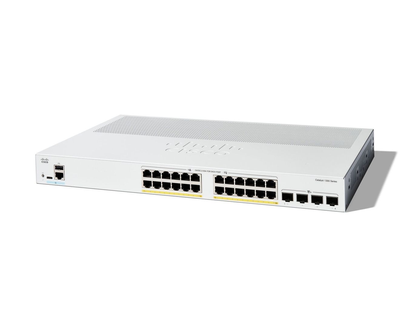 Cisco Catalyst 1300-24P-4X Managed Switch. 24 Port GE. PoE. 4x10GE SFP - Image 1