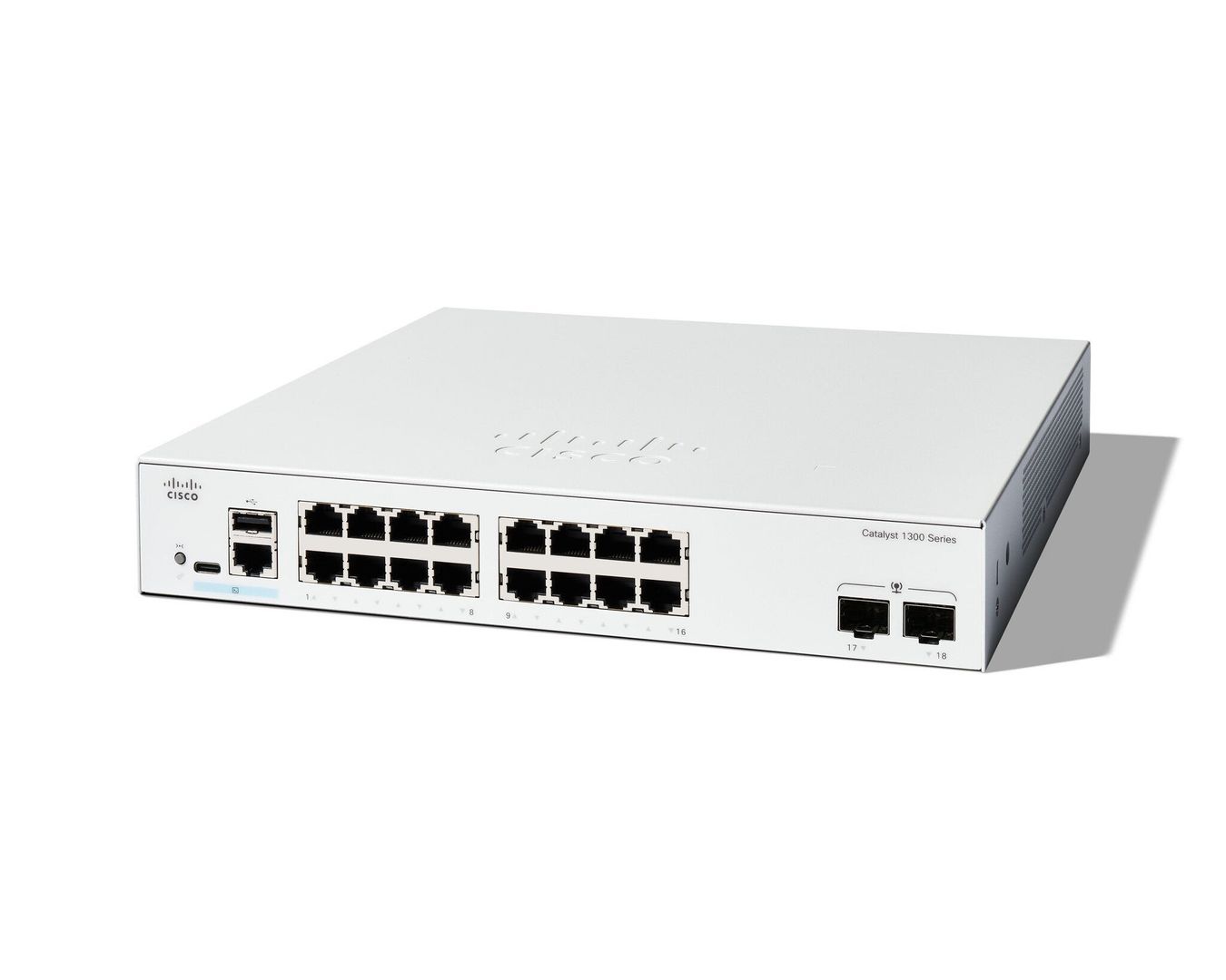 Cisco Catalyst 1300-16T-2G Managed Switch. 16 Port GE. 2x1GE SFP. Limi - Image 1