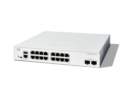 Cisco Catalyst 1300-16T-2G Managed Switch. 16 Port GE. 2x1GE SFP. Limi