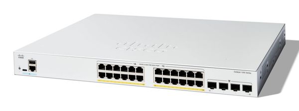 Cisco Catalyst 1200-24FP-4G Smart Switch. 24 Port GE. Full PoE. 4x1GE