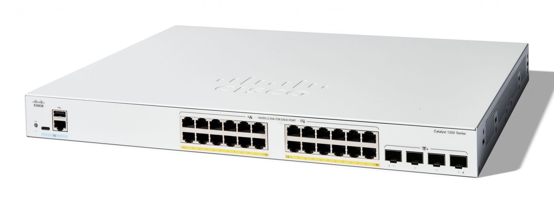 Cisco Catalyst 1200-24FP-4X Smart Switch. 24 Port GE. Full PoE. 4x10GE - Image 1