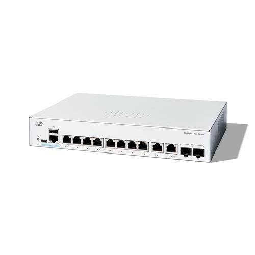 Cisco Catalyst 1300-8T-E-2G Managed Switch, 8 Port GE, Ext PS, 2x1GE Combo, Limited Lifetime Protection (C1300-8T-E-2G) - Image 1