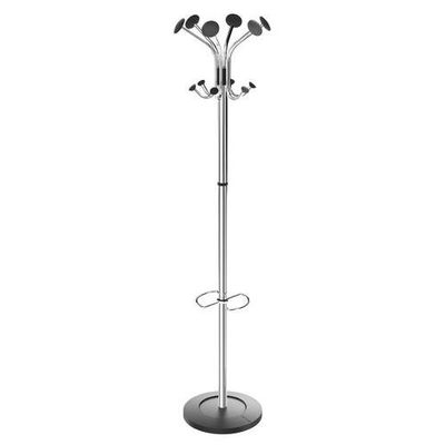 Alba Chromy Coat Stand 6 Pegs and 6 Mini Pegs Chrome/Black - PMCLAS