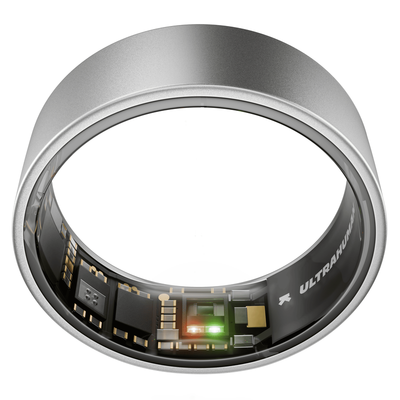 ULTRAHUMAN Ring Air - Raw Titanium, Size 9, Silver/Grey