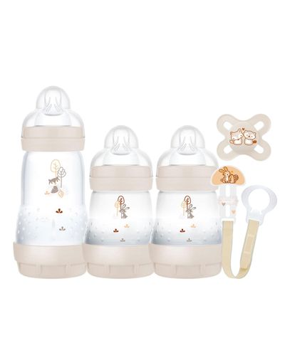 Mam Baby Easy Start™ Anti-Colic Bottles & Soother 5 Piece Newborn Gift Set - Ivory White