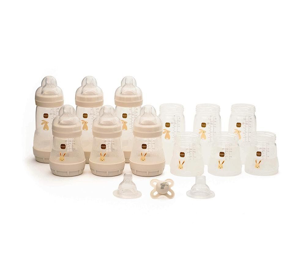 Mam Baby Easy Start 17 Piece Set - Newborn | Baby Bottles Kit | Slow & Medium Flow Teat Soother | Complete Feeding Set For Newborns / Infants | Baby Care Kit - Image 1