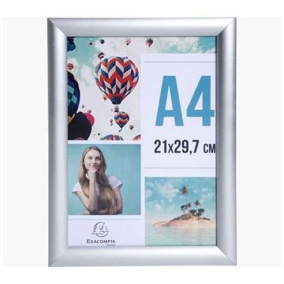 Exacompta Wall Snap Frame Poster Holder Aluminium A4 Crystal (Pack 1) - 8494358D