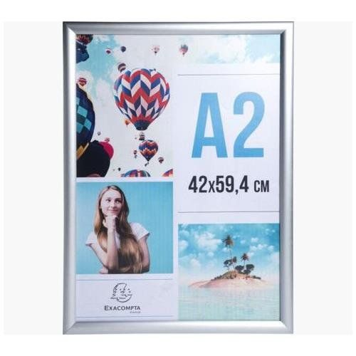 Exacompta Wall Snap Frame Poster Holder Aluminium A2 Crystal (Pack 1) - 8294358D - Image 1