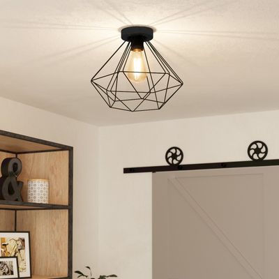 EGLO Tarbes cage ceiling lamp 1-bulb Ø 32.5 cm black