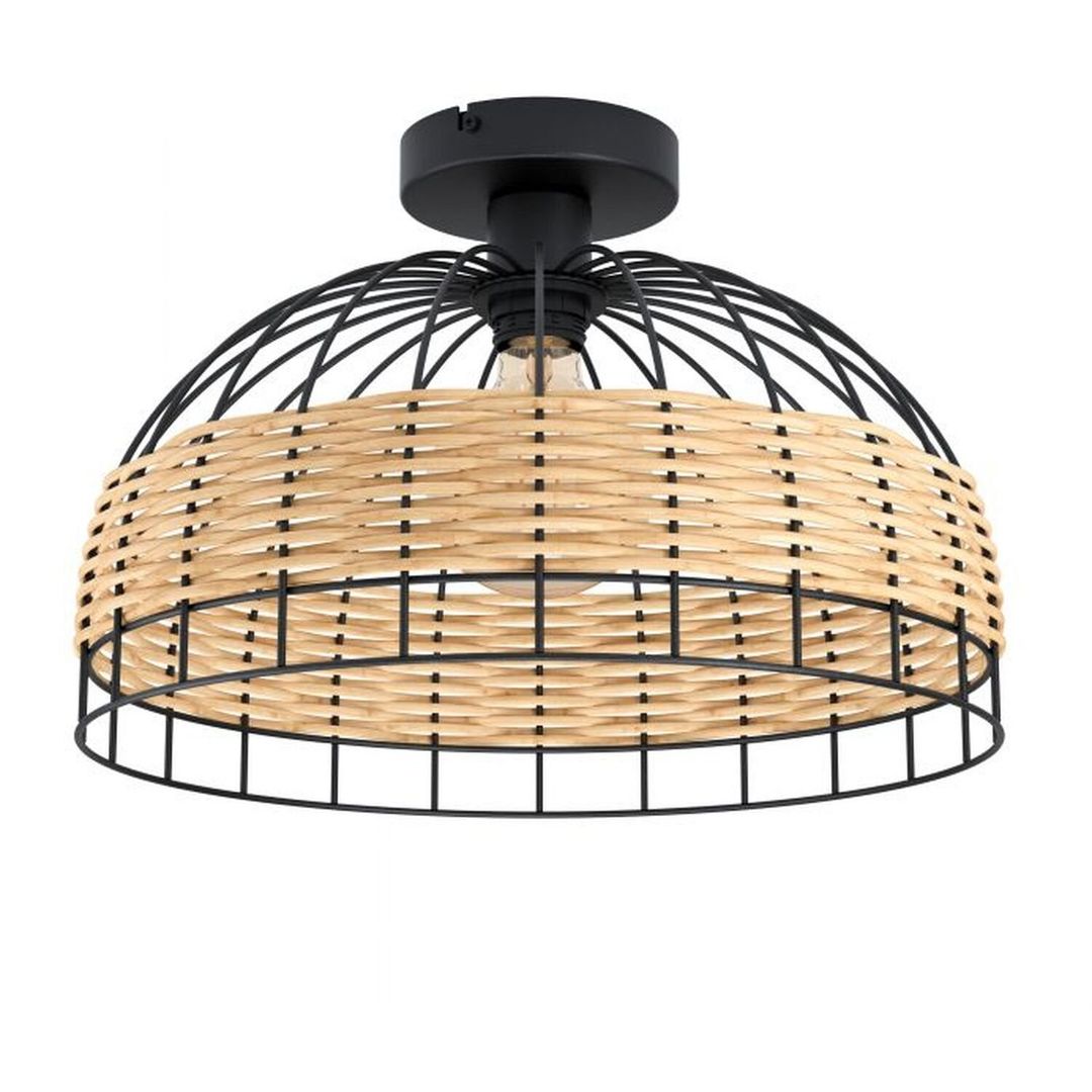 EGLO Anwick ceiling light, steel with rattan mesh - Image 1