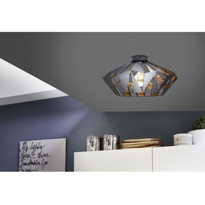 EGLO Carlton ceiling light, Ø 47 cm, black/copper