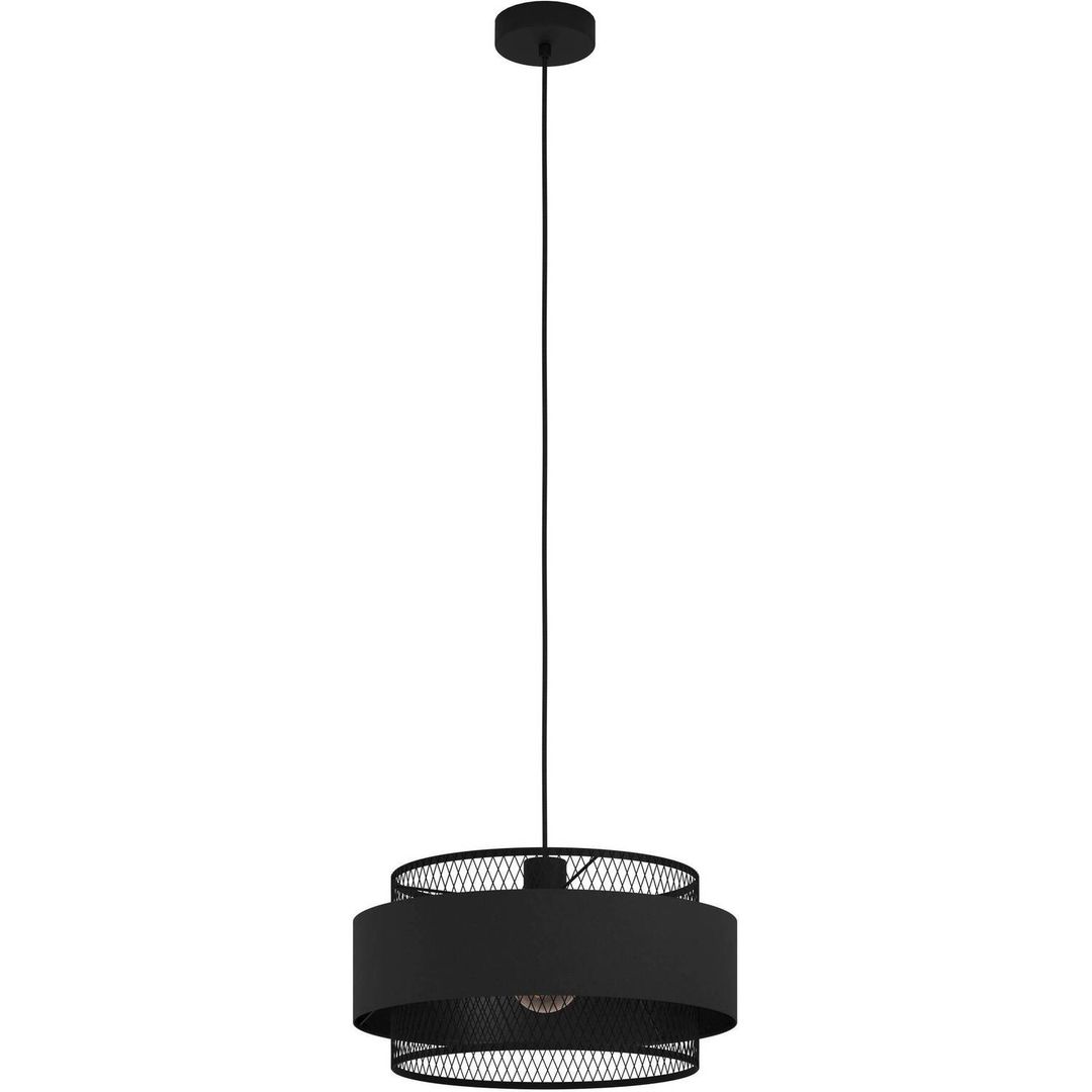EGLO Bazely pendant light, Ø 40 cm, black, fabric - Image 1