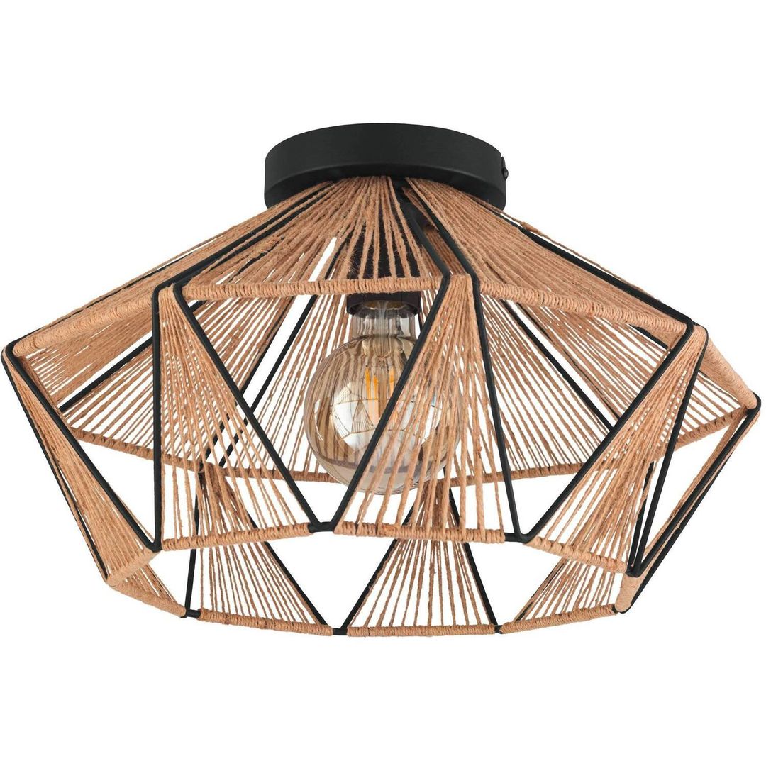 EGLO Adwickle ceiling light, natural yarn lampshade - Image 1