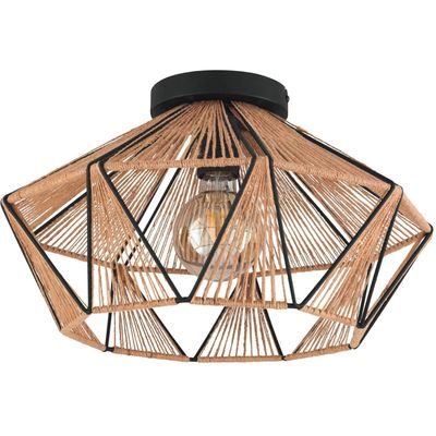 EGLO Adwickle ceiling light, natural yarn lampshade