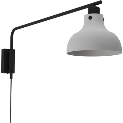 EGLO Matlock wall light, 80 cm projection, grey/black