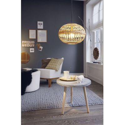 EGLO Amsfield hanging light from bamboo, oval shape