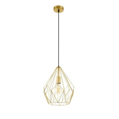 EGLO Carlton hanging light, cage, gold, Ø 31 cm