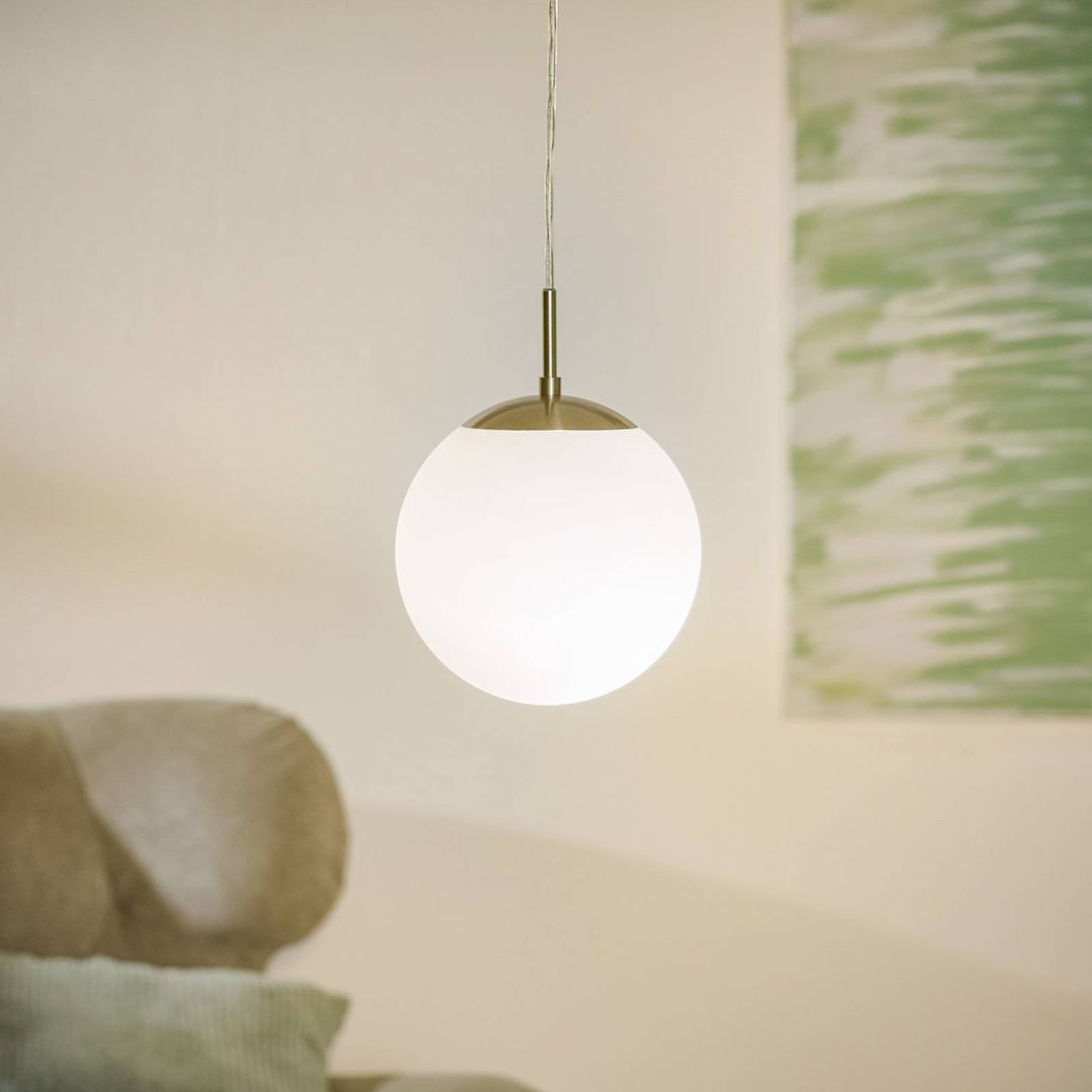 Eglo Rondo Opal globe single pendant - White / 20cm - Image 1