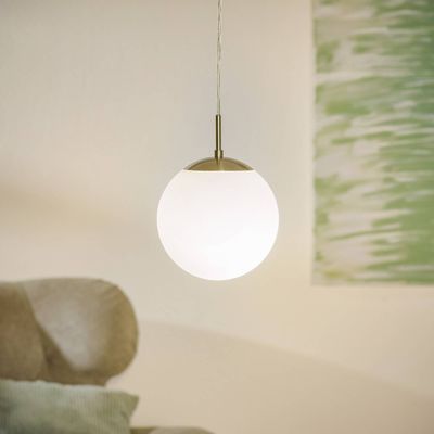Eglo Rondo Opal globe single pendant - White / 20cm