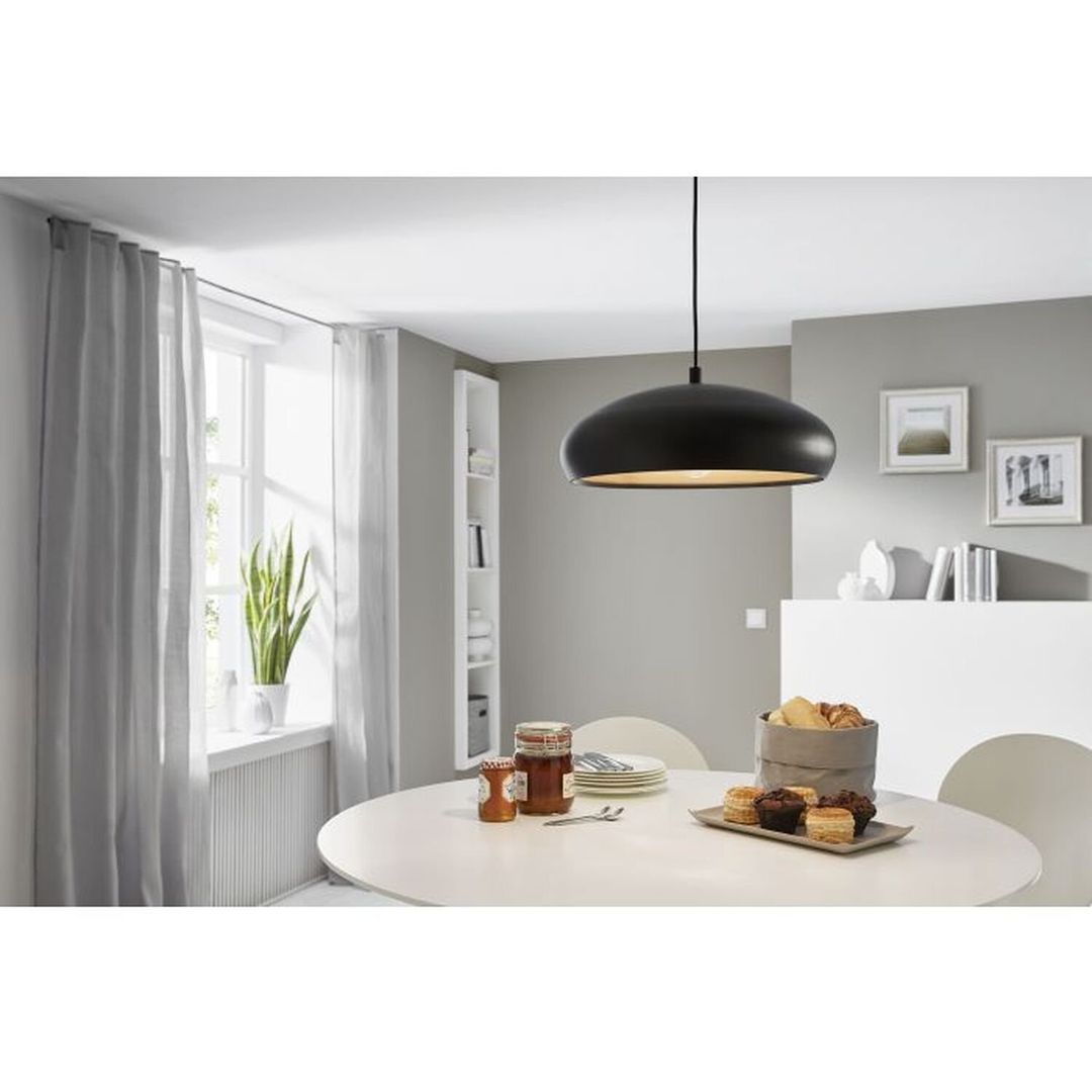 EGLO Mogano pendant light with metal shade, black - Image 1